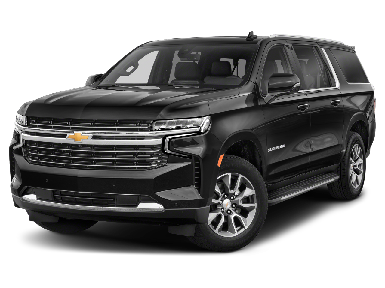 2024 Chevrolet Suburban 4WD LT in Black — front three-quarter view