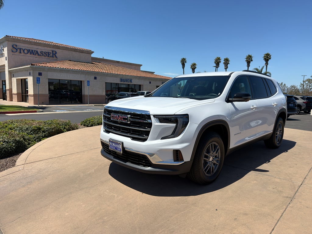 2026 GMC Acadia Elevation in Summit White — front three-quarter view