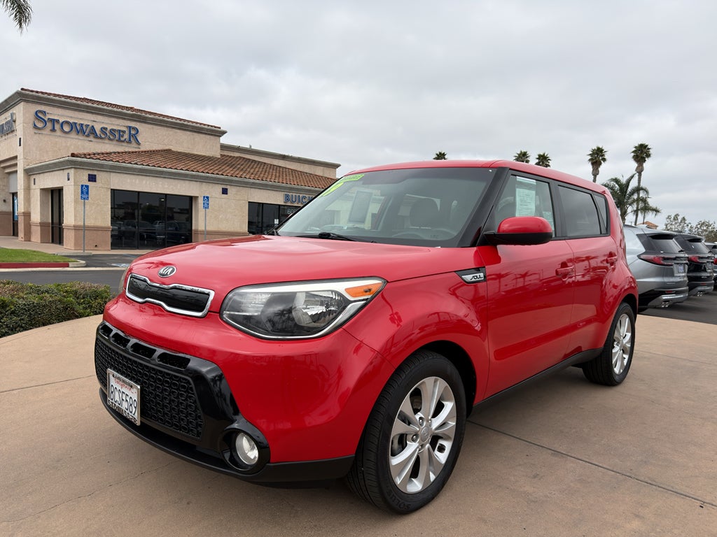 2016 Kia Soul 5dr Wgn Auto + in Red — front three-quarter view